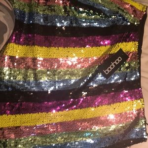 Multi-color zipper sequins skirt, Never worn